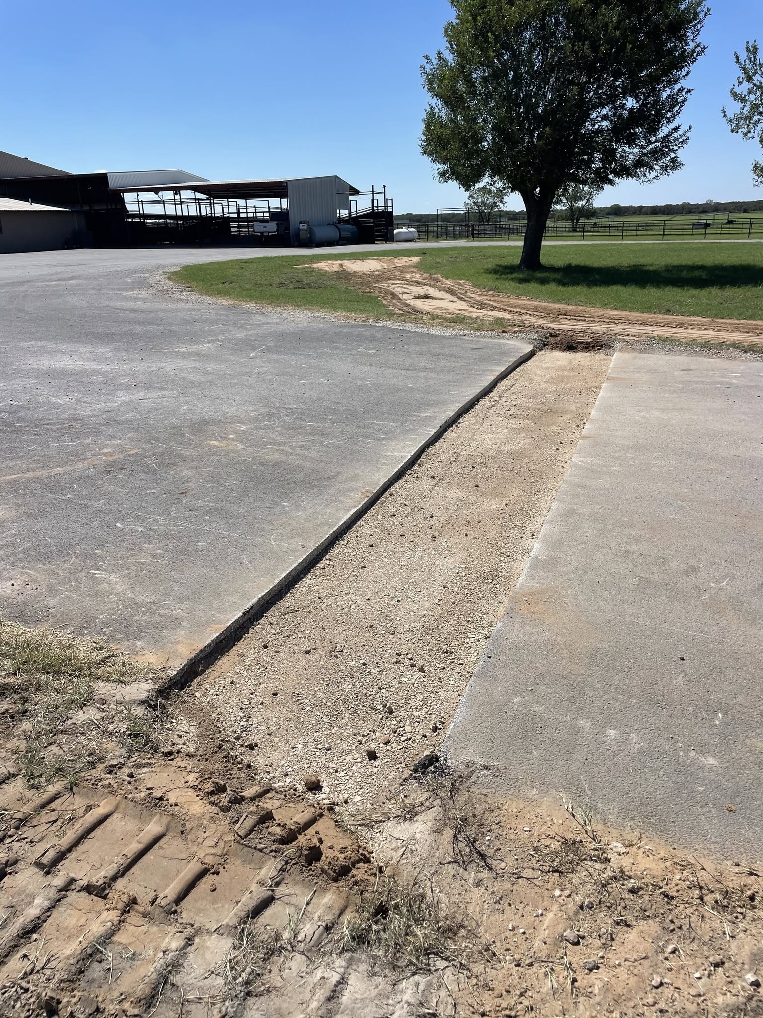 Underground water and gas line trenching on a West Texas property